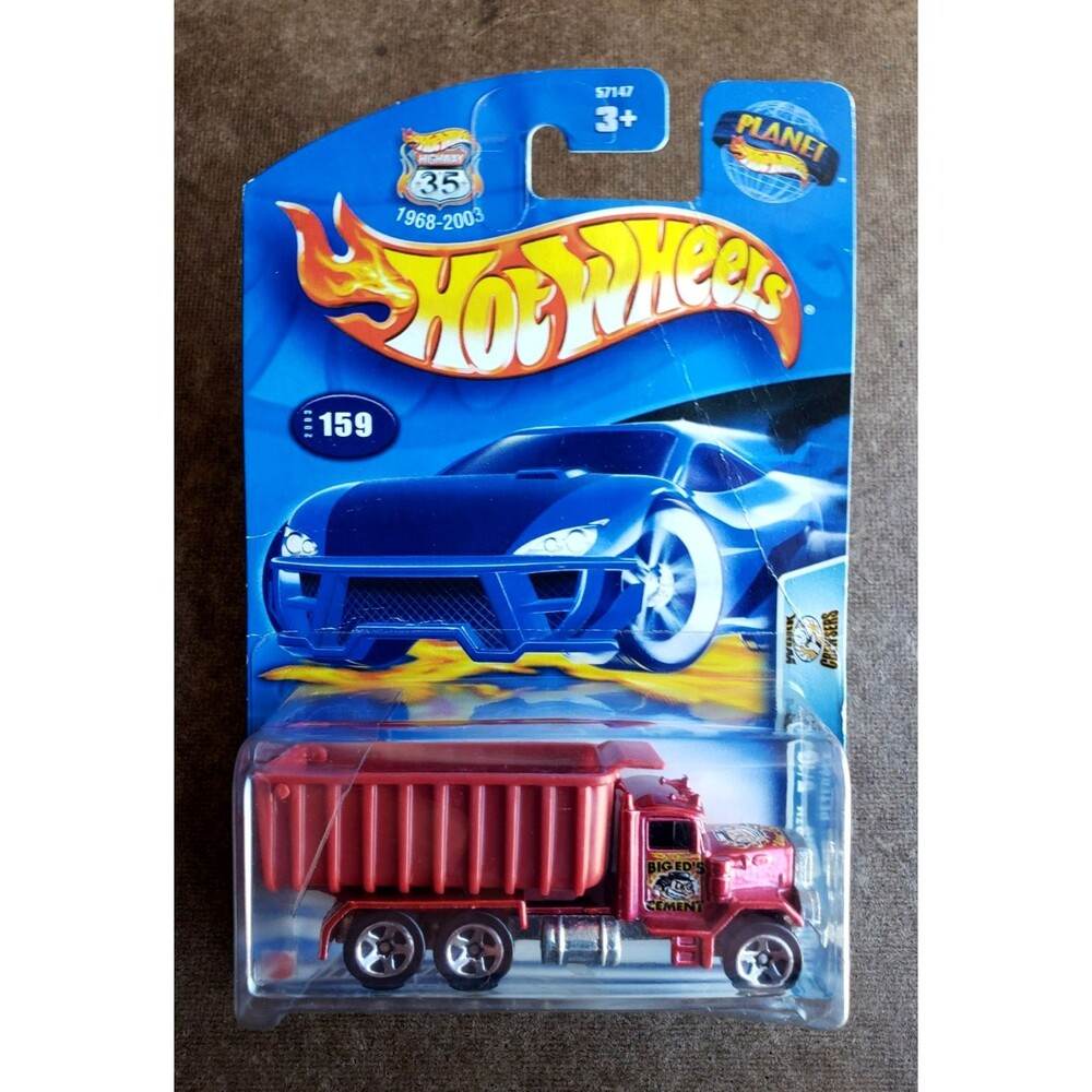 2003 Hot Wheels PETERBILT DUMP TRUCK  Red WORK CREWSERS  Construction Truck 1:64